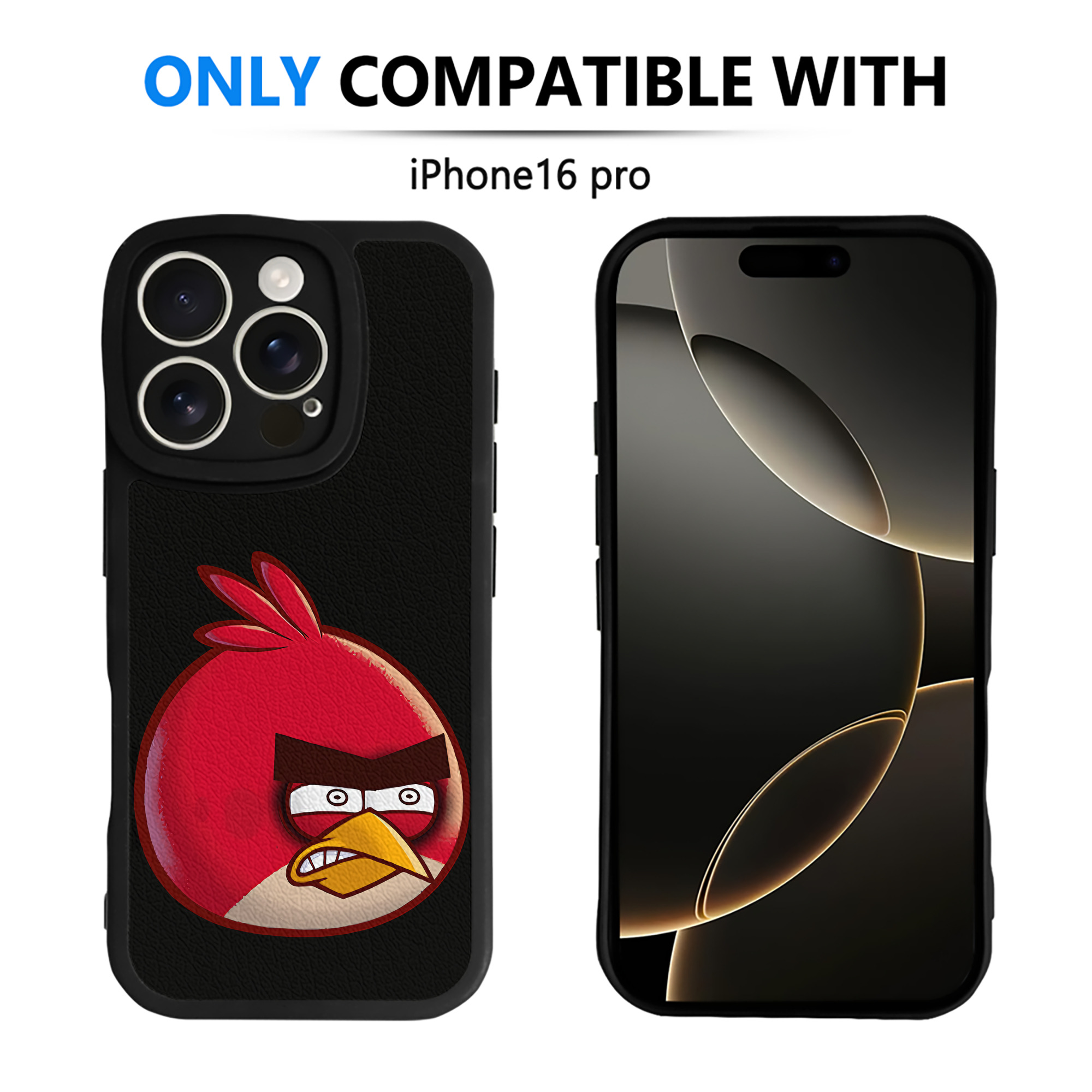 （画像用） Angry Birds アングリーバード 【iPhone 16シリーズ対応】シリコンスマホケース（レザー調） 材質：シリコン